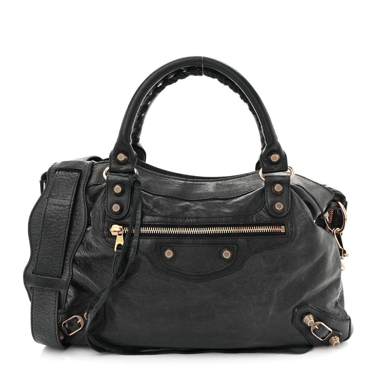 Agneau Giant 12 Rose Gold Hardware Town Black