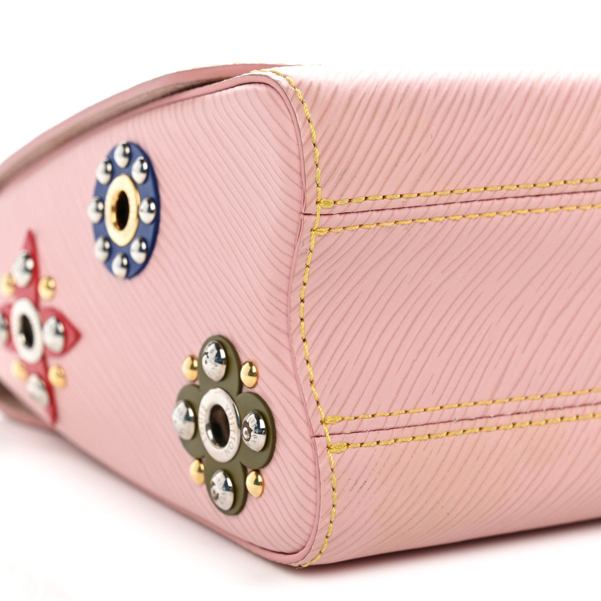 Epi Mechanical Flowers Twist Shoulder Bag MM Rose Ballerine