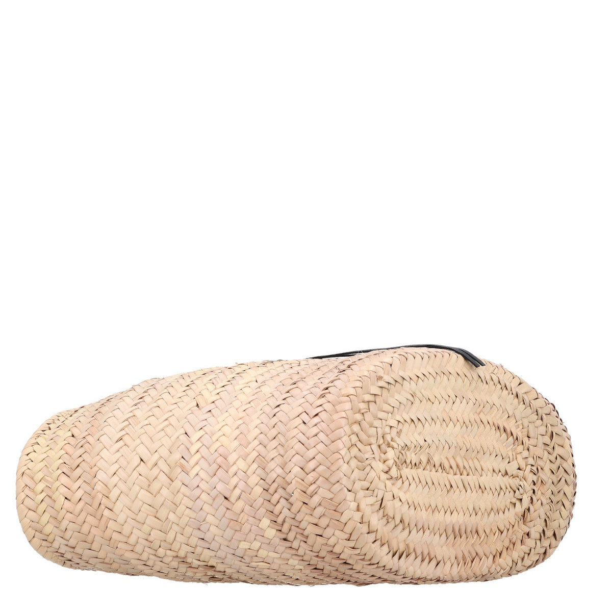 Raffia Woven Medium Le Cagole Tote Bag Black Natural