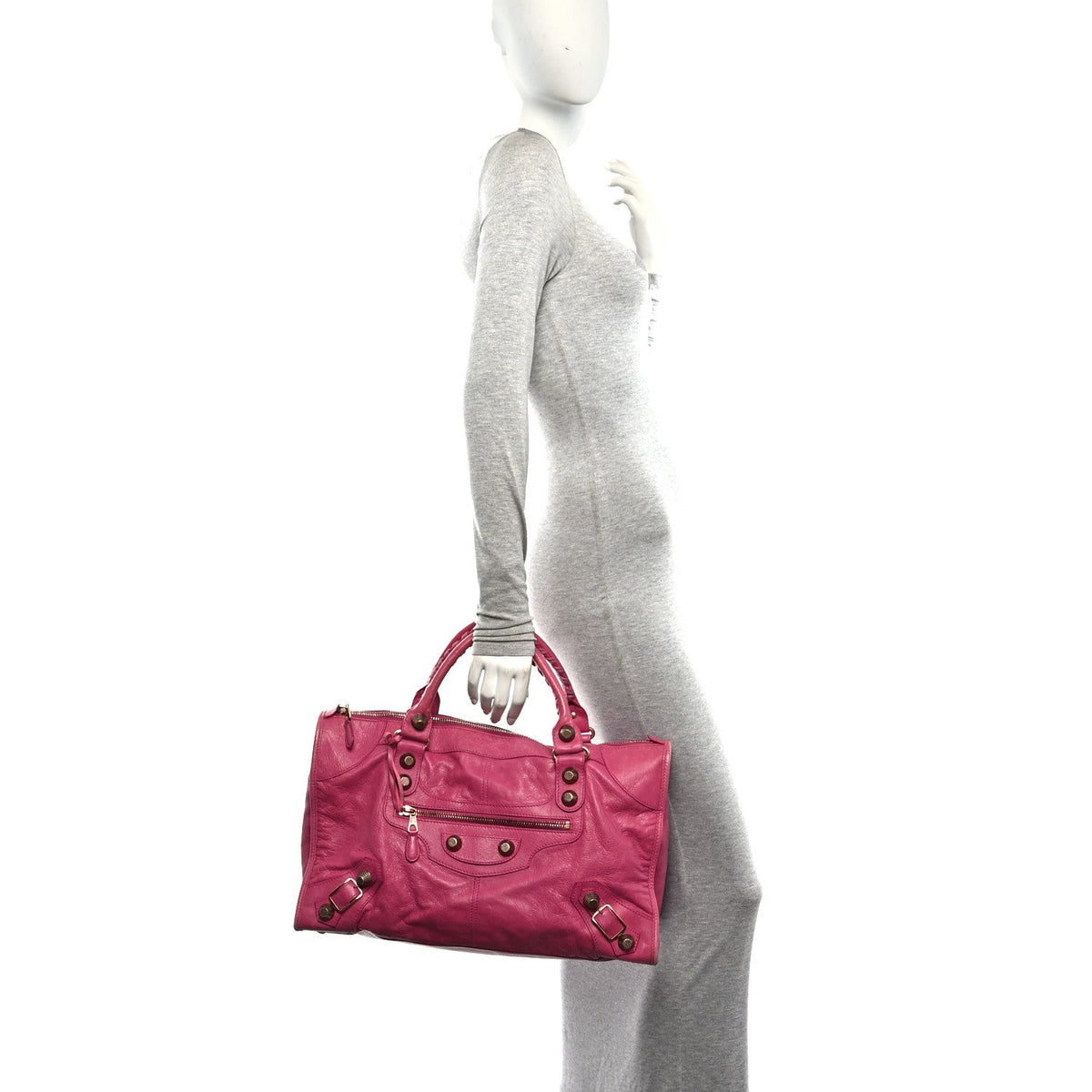 Agneau Giant 21 Rose Gold Hardware Work Cyclamen Fucsia