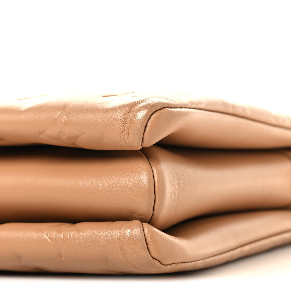 Lambskin Embossed Monogram Coussin PM Camel