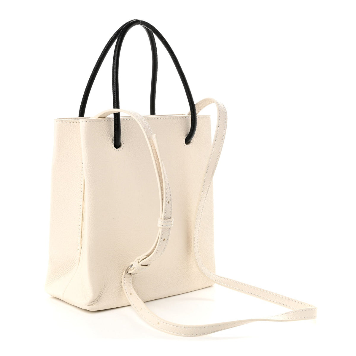 Calfskin Logo XXS Shopping Tote White