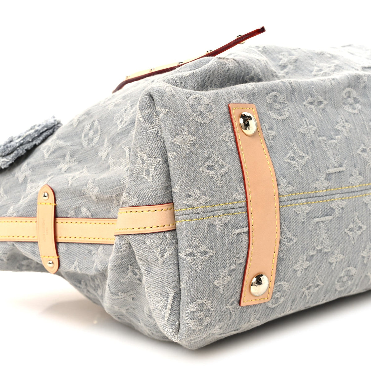 Monogram Denim CarryAll MM Washed Grey