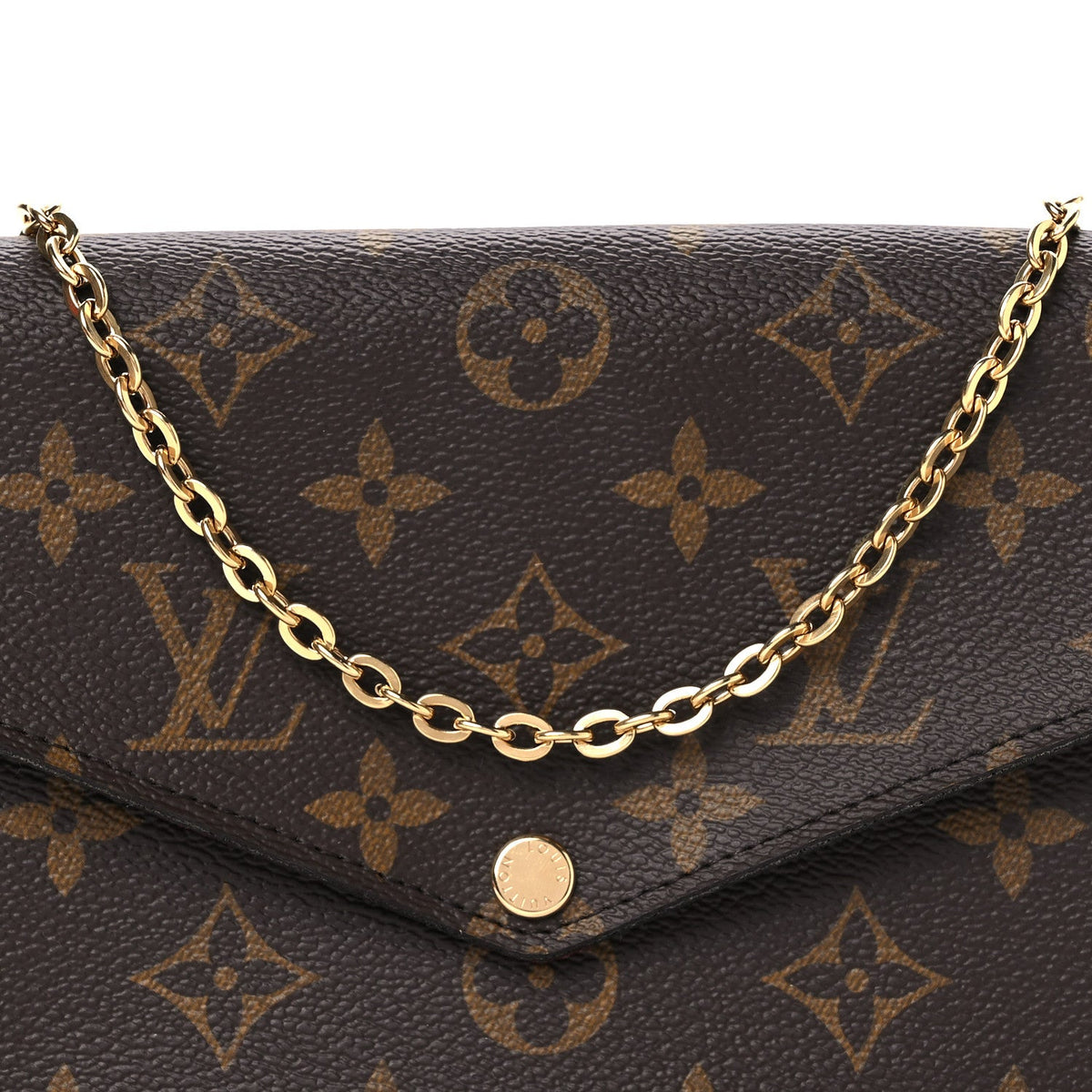 Monogram Pochette Felicie Chain Wallet Fuchsia