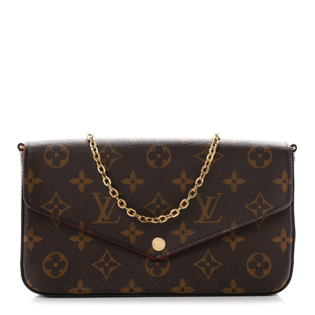 Monogram Pochette Felicie Chain Wallet Fuchsia