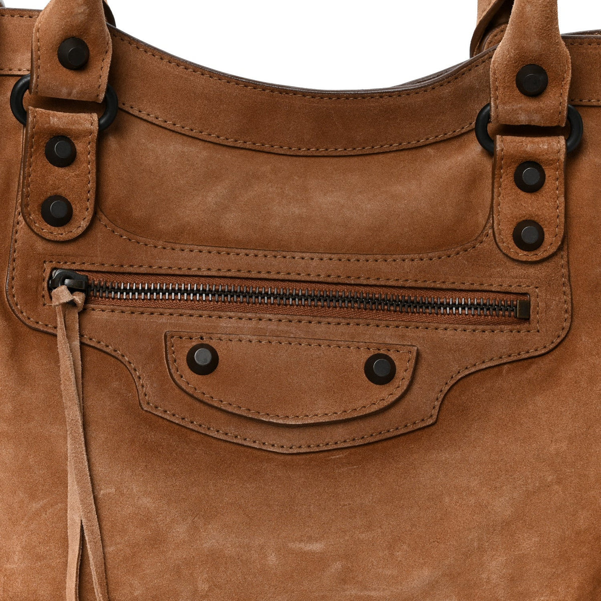 Waxed Suede Calfskin Classic Hardware Medium Le City Camel