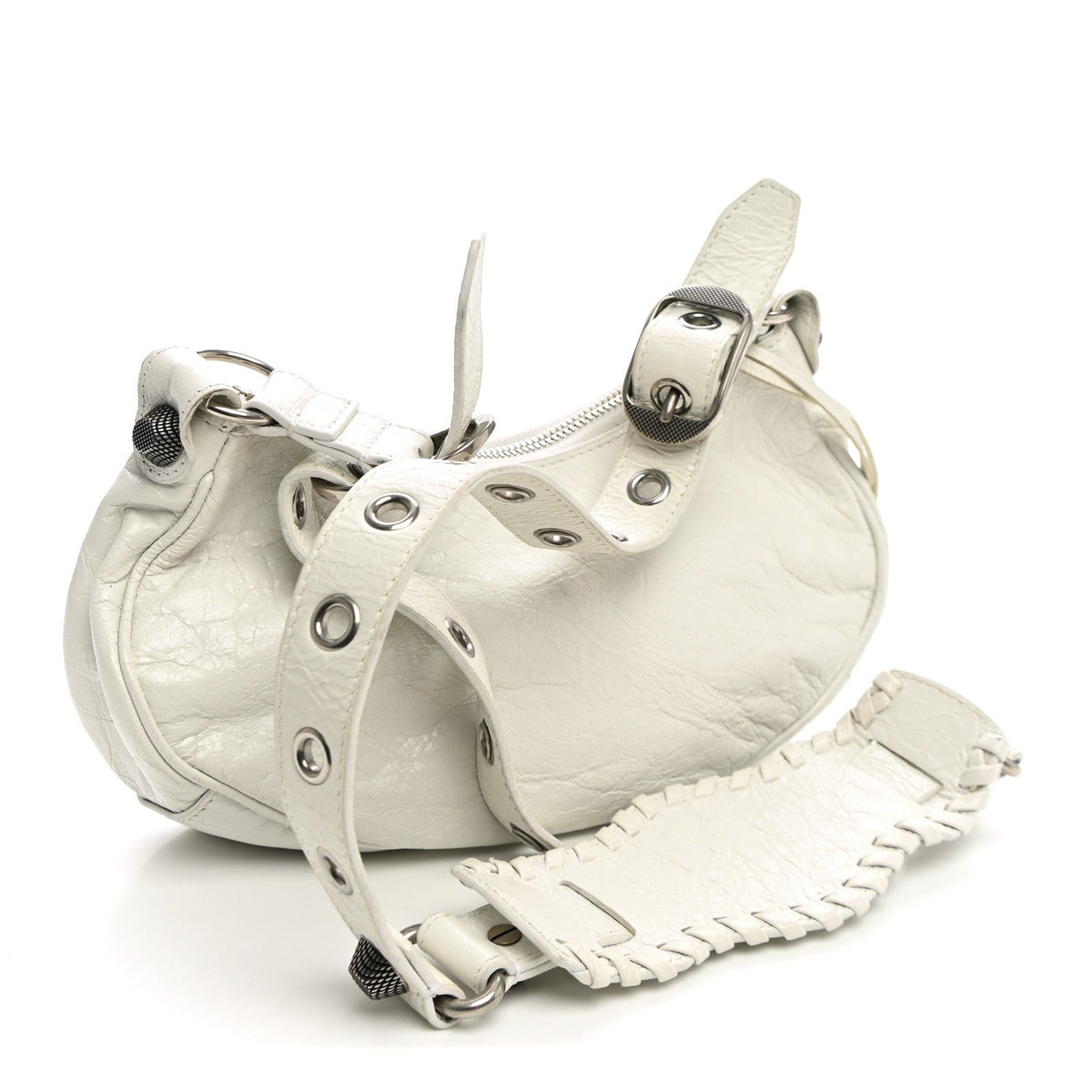 Agneau Arena Le Cagole Shoulder Bag XS Optic White