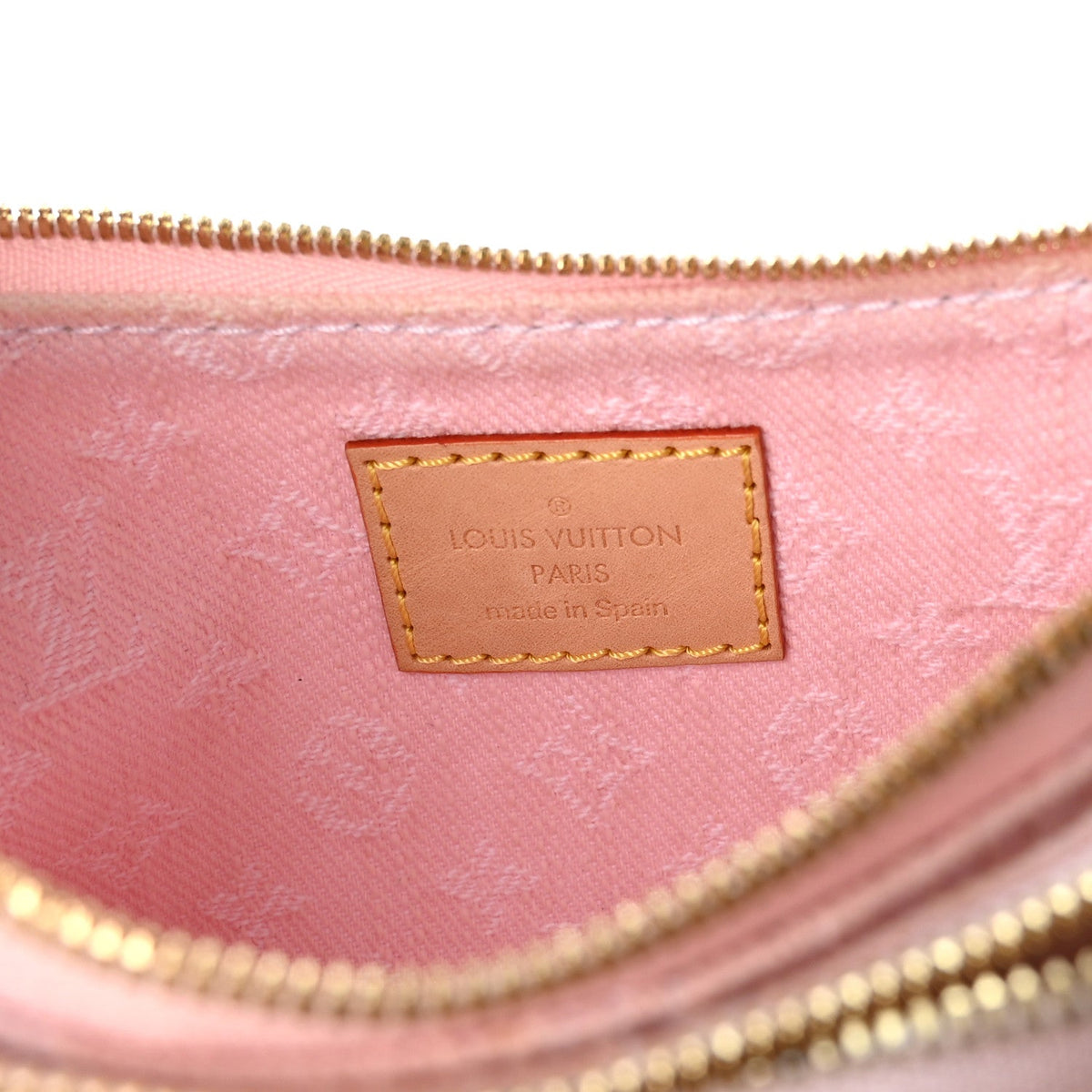 Monogram Denim Liv Pochette Washed Pink