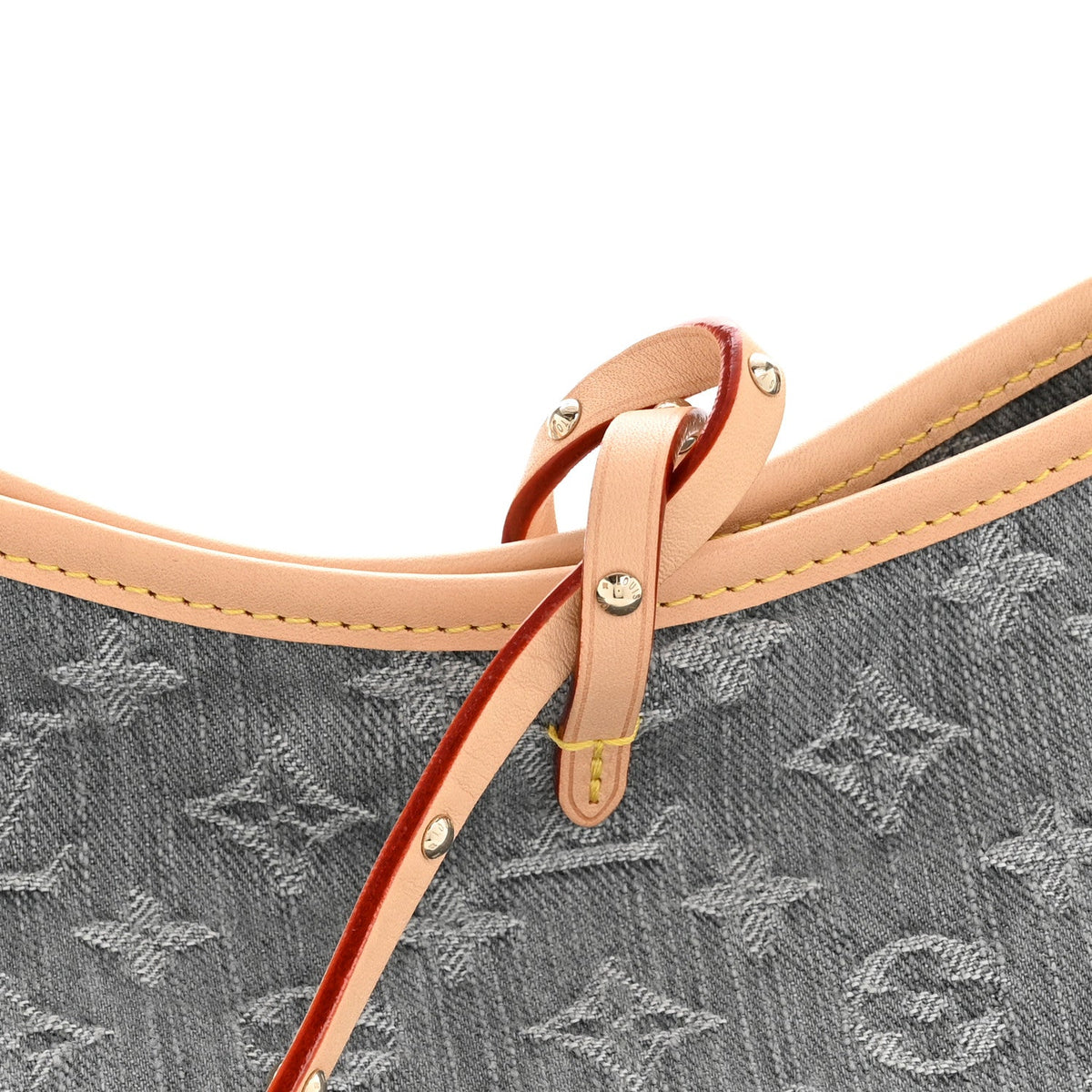 Monogram Denim CarryAll MM Washed Grey