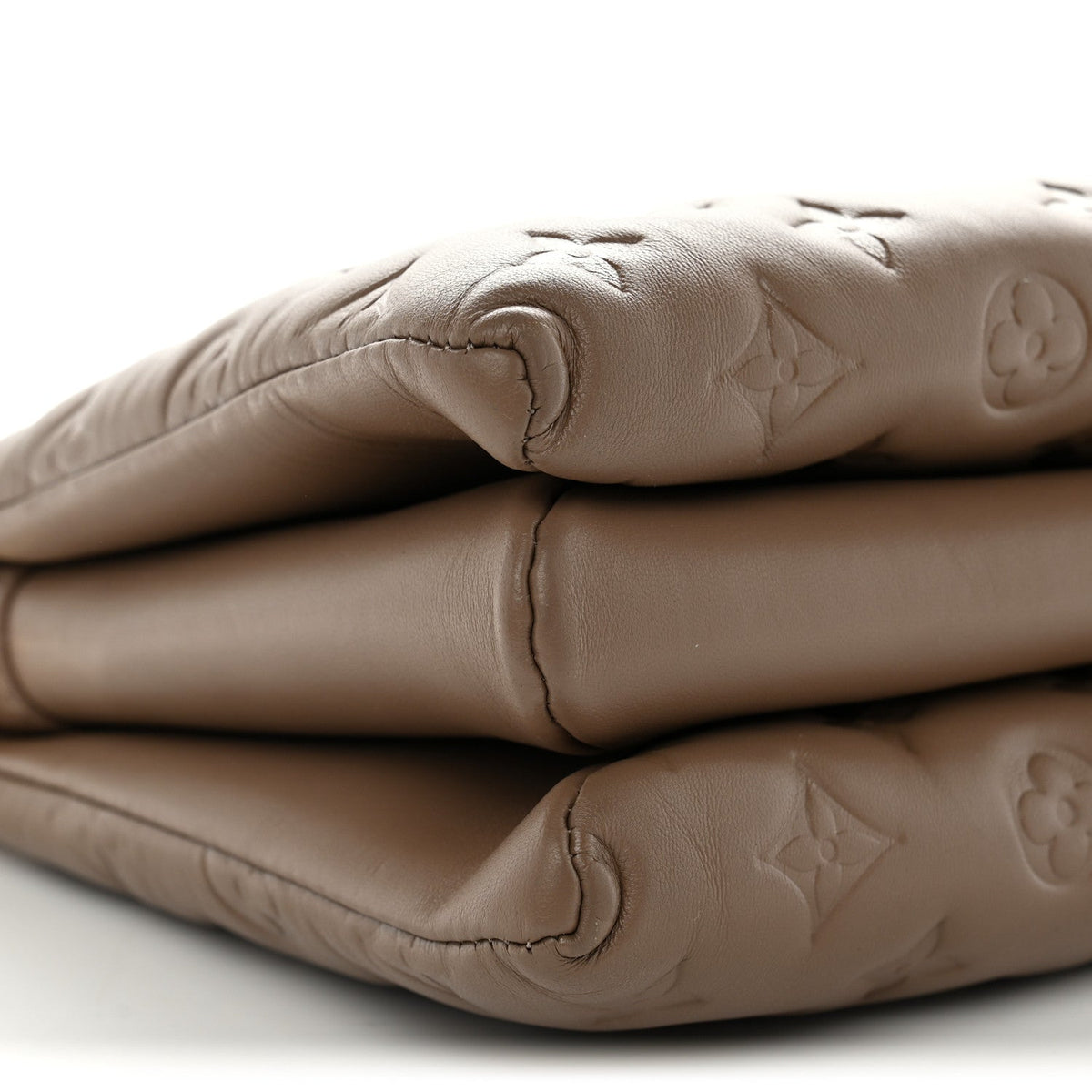 Lambskin Embossed Monogram Coussin PM Taupe