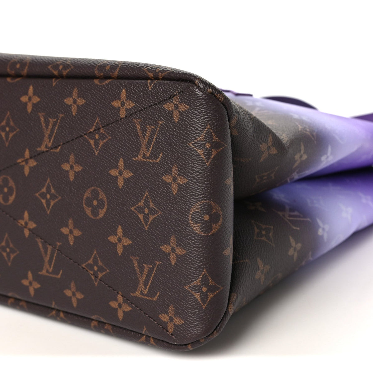 Monogram Pigment Shopper Tote MM  Purple