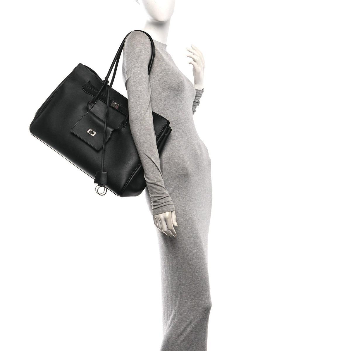 Smooth Calfskin Large Bel Air Carry All Bag Black