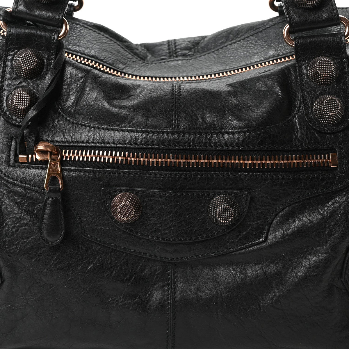 Agneau Giant 21 Rose Gold Hardware Work Black