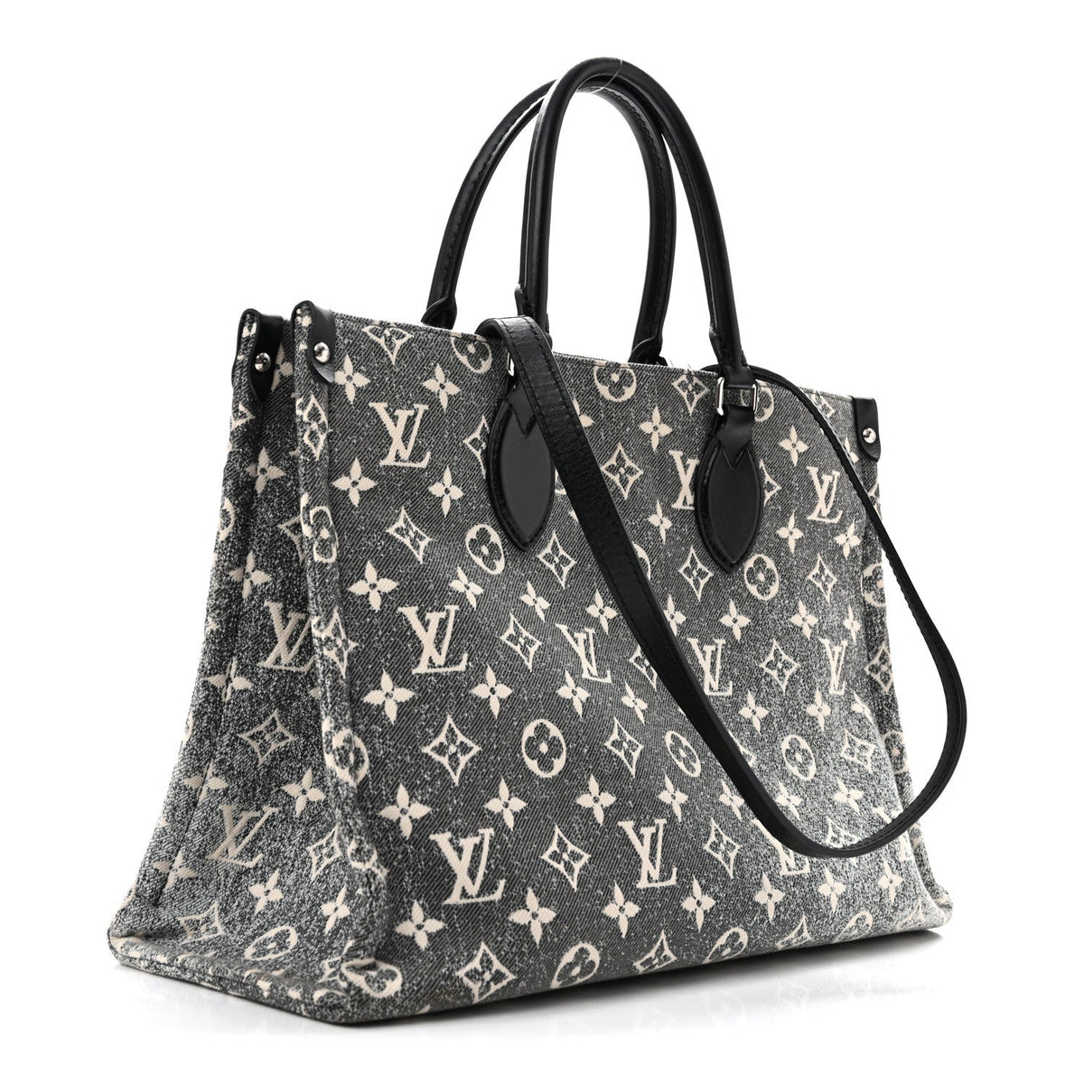 Monogram Jacquard Denim Onthego MM Black