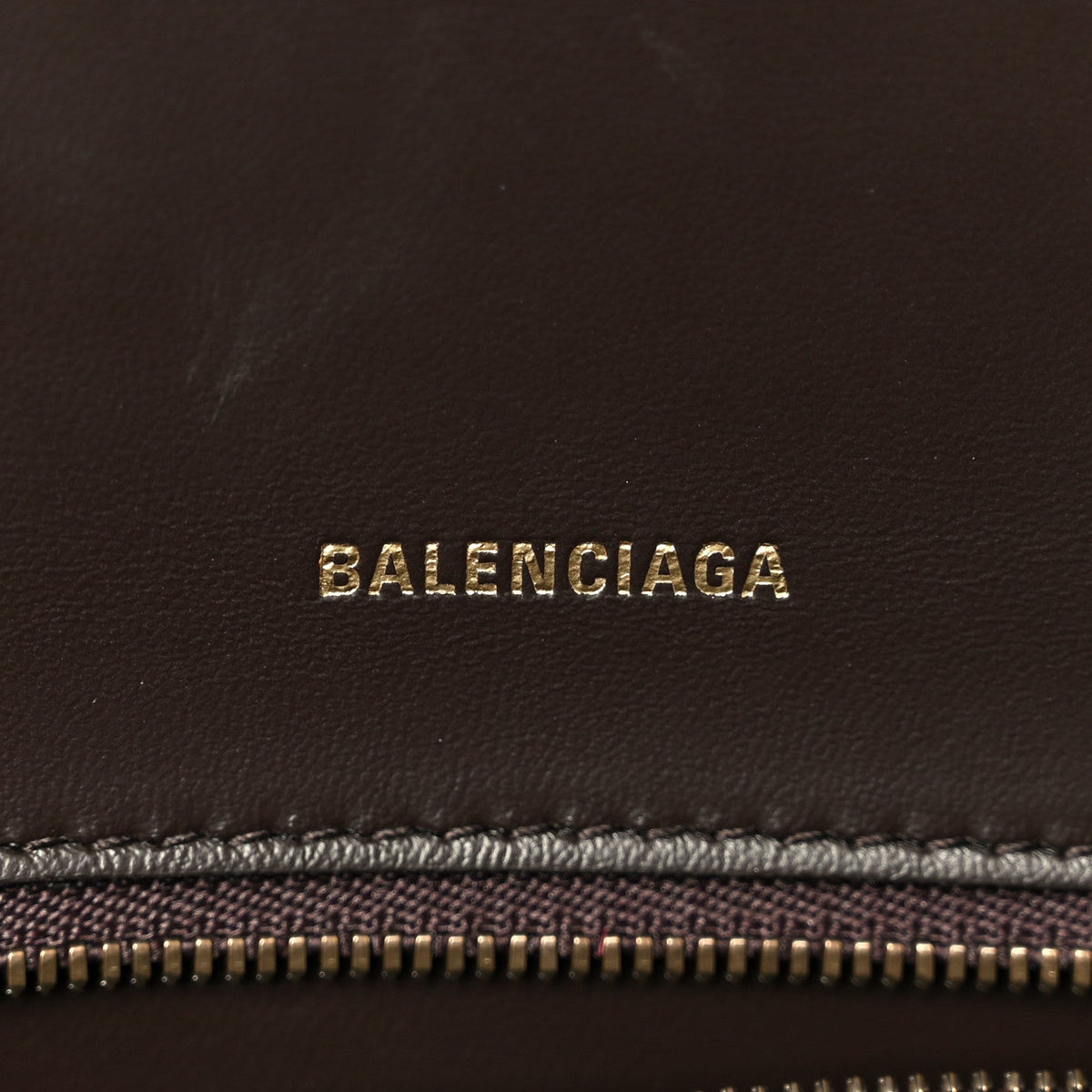 Used Calfskin Small Hourglass Top Handle Bag Brown