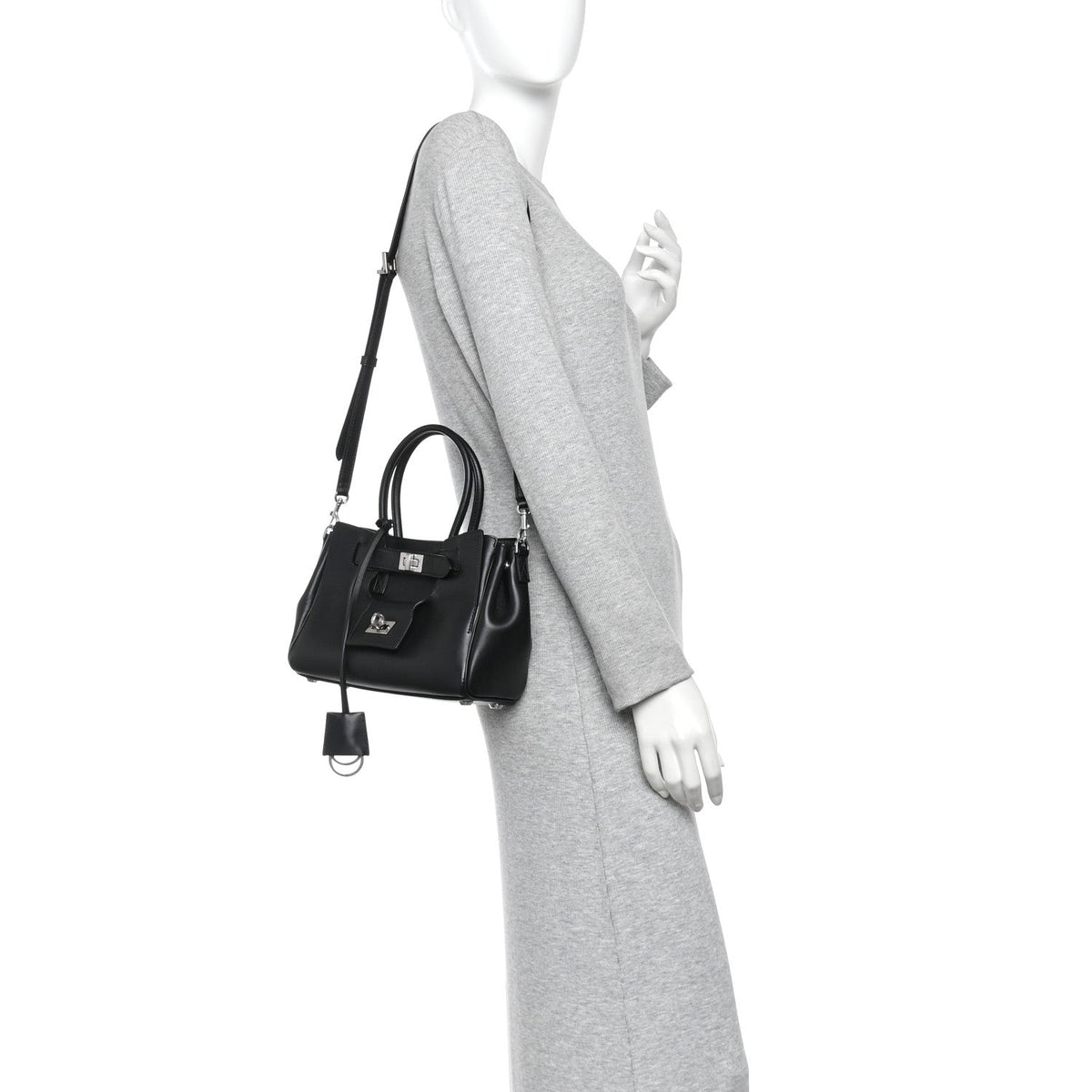 Smooth Calfskin Mini Bel Air Carry All Bag Black