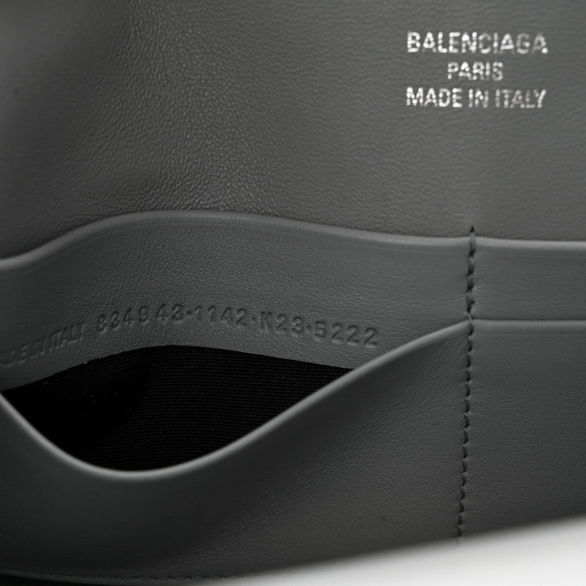Smooth Calfskin Small Bel Air Clutch On Strap Cloud Grey