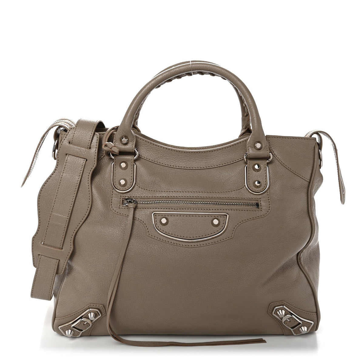 Chevre Silver Metallic Edge Hardware Velo Beige Dune Argille