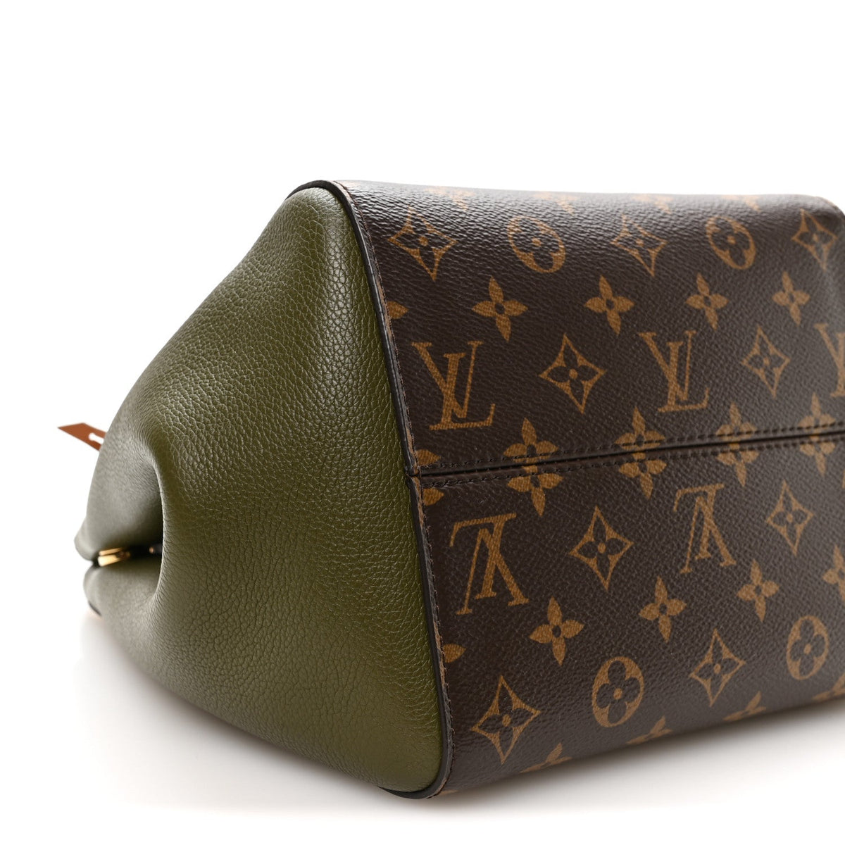 Calfskin Monogram Fold Tote PM Cream Khaki Black