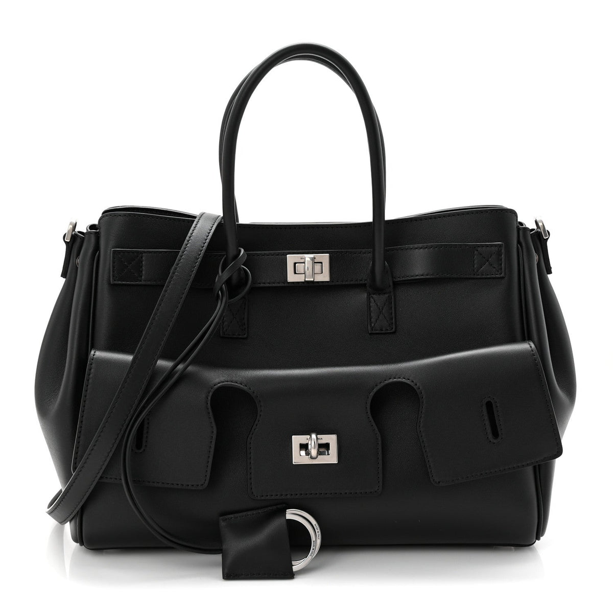 Smooth Calfskin Small Bel Air Carry All Bag Black