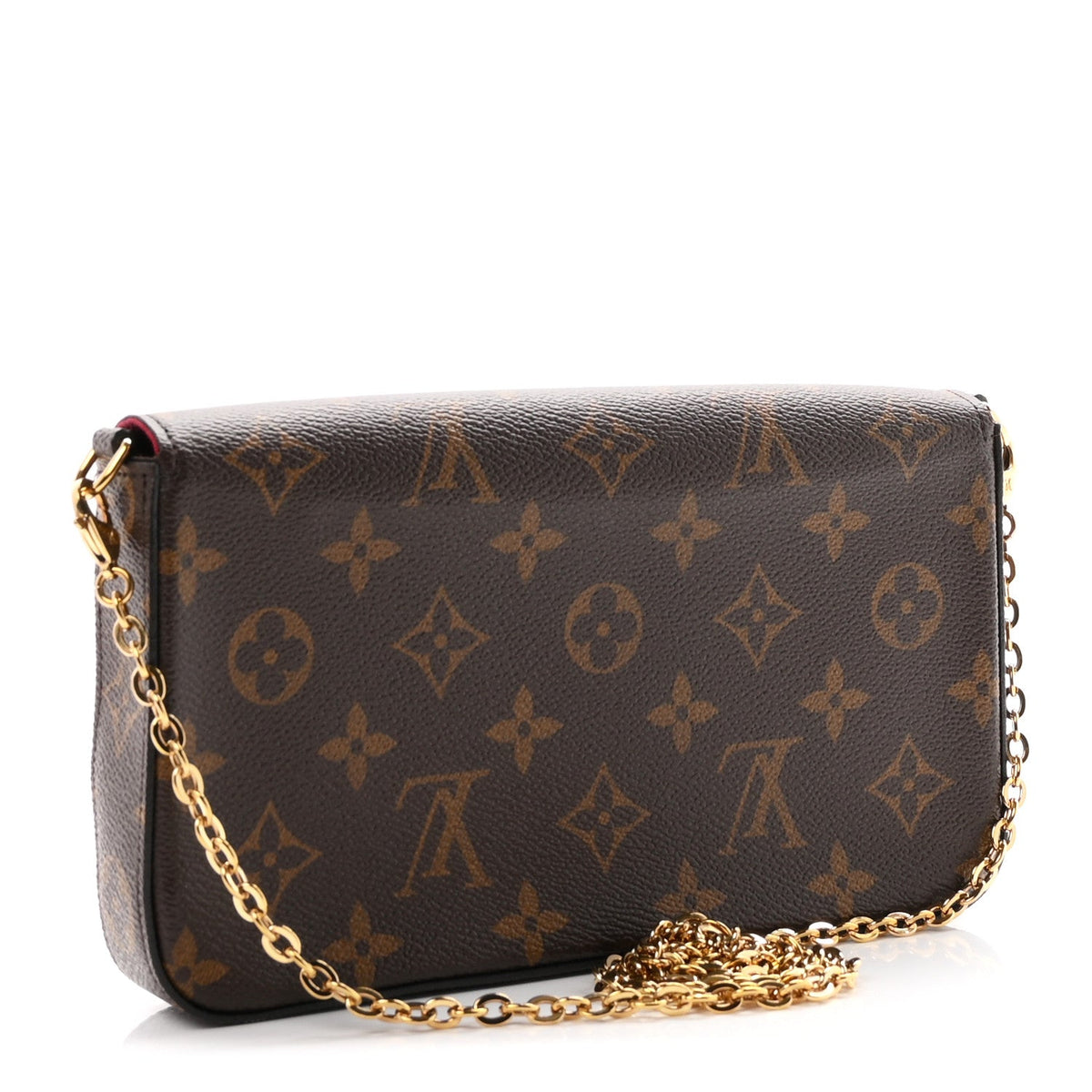 Monogram Pochette Felicie Chain Wallet Fuchsia