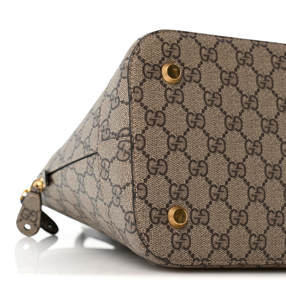 X GUCCI GG Supreme Monogram Medium Ville Top Handle Beige Ebony