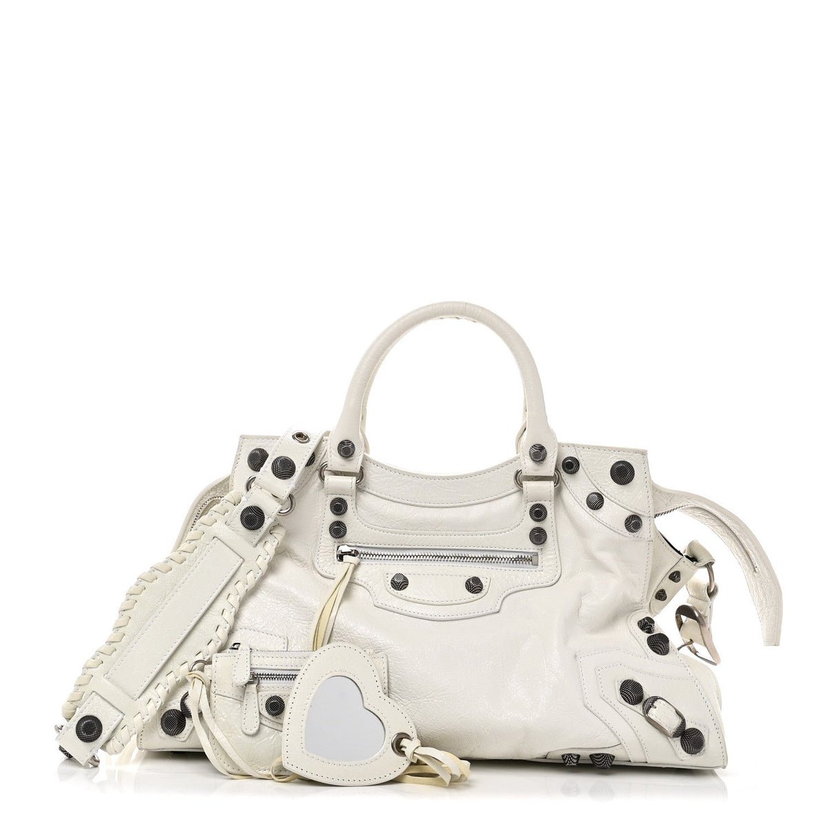 Agneau Arena Neo Cagole City Handbag Optic White