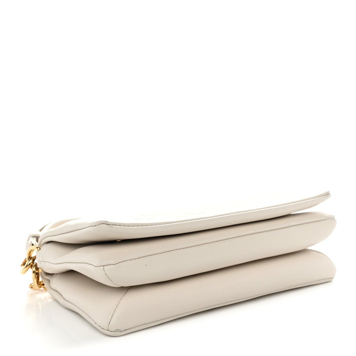 Lambskin Embossed Monogram Pochette Coussin Crossbody Cream