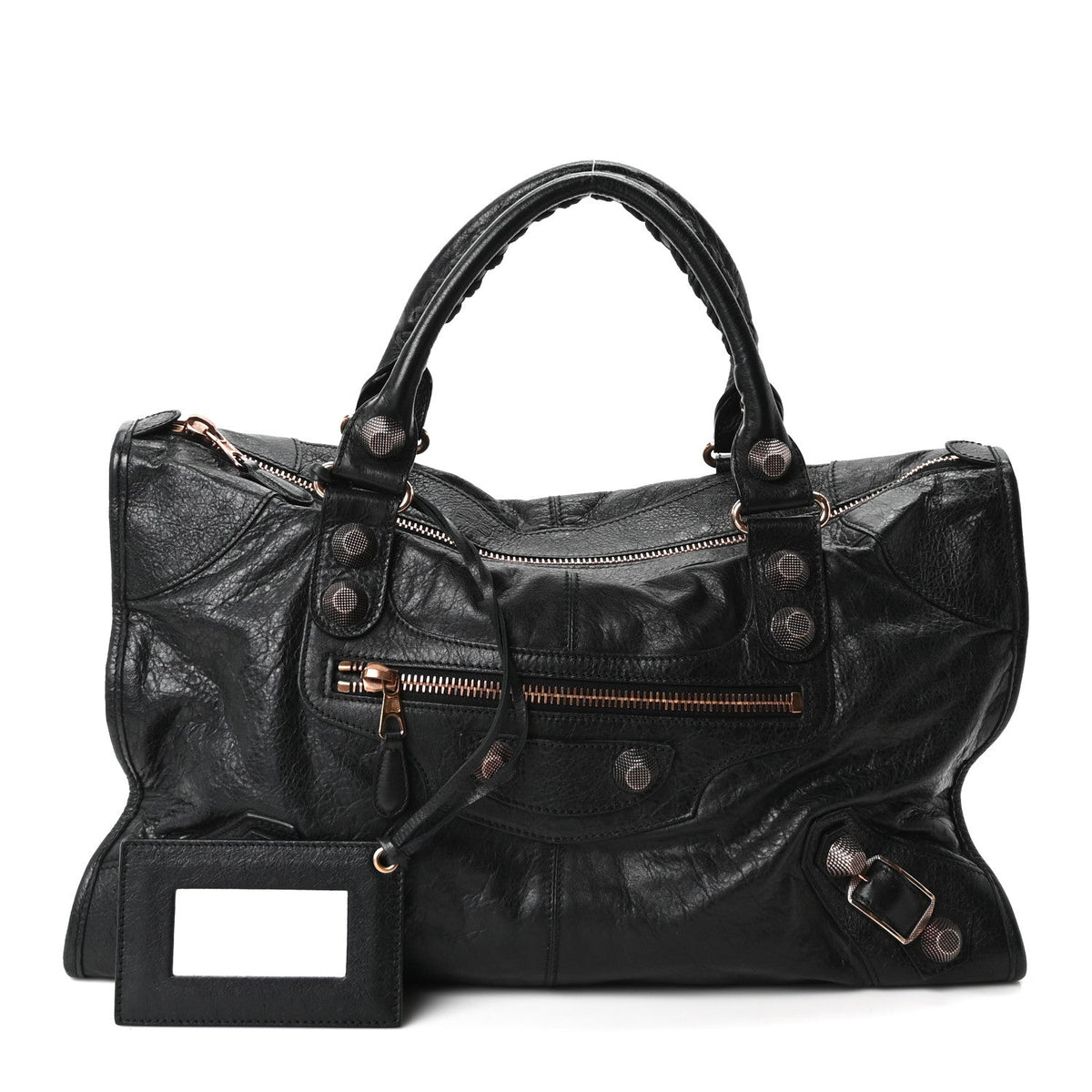 Agneau Giant 21 Rose Gold Hardware Work Black