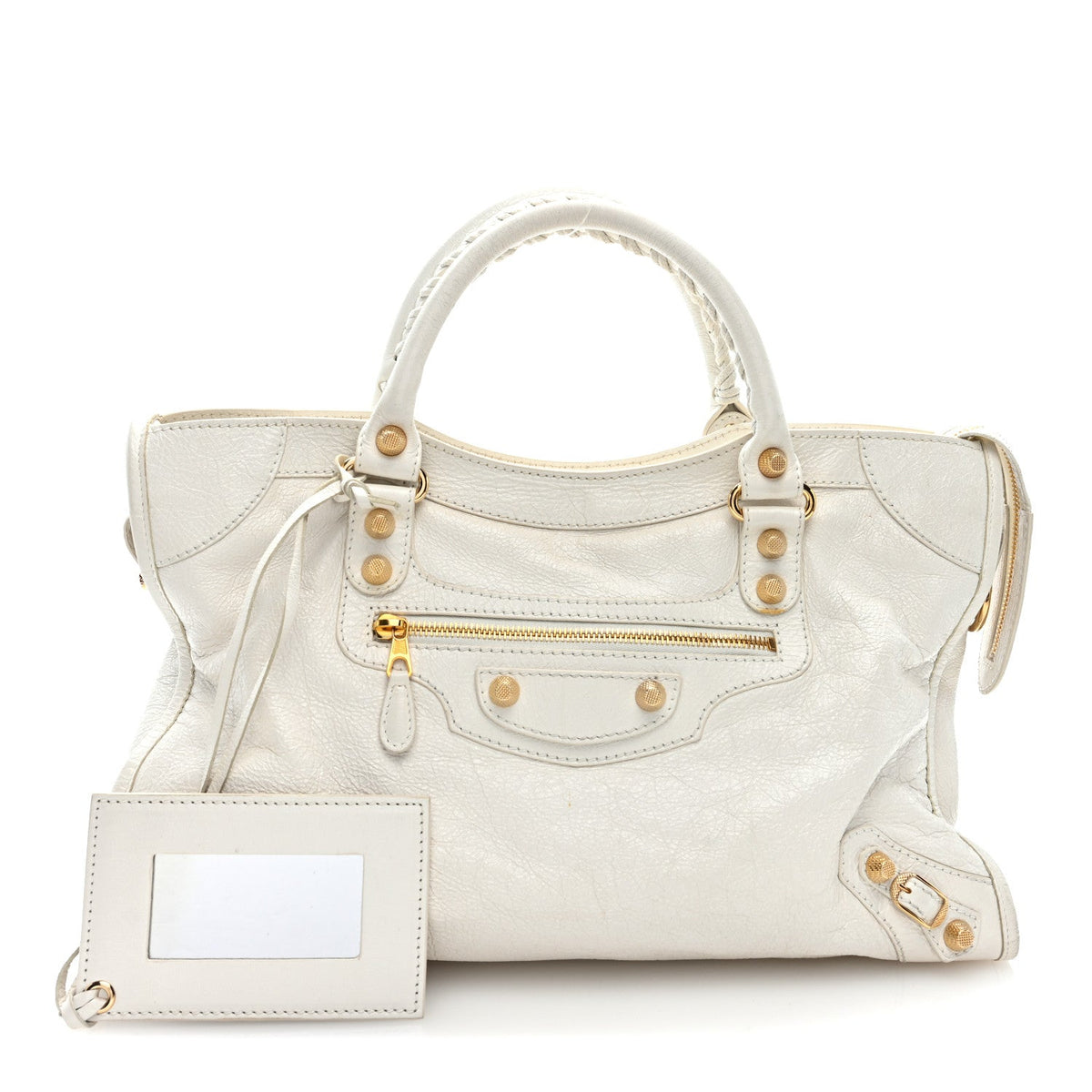 Agneau Giant 12 Gold Hardware City Blanc Creme Light Craie