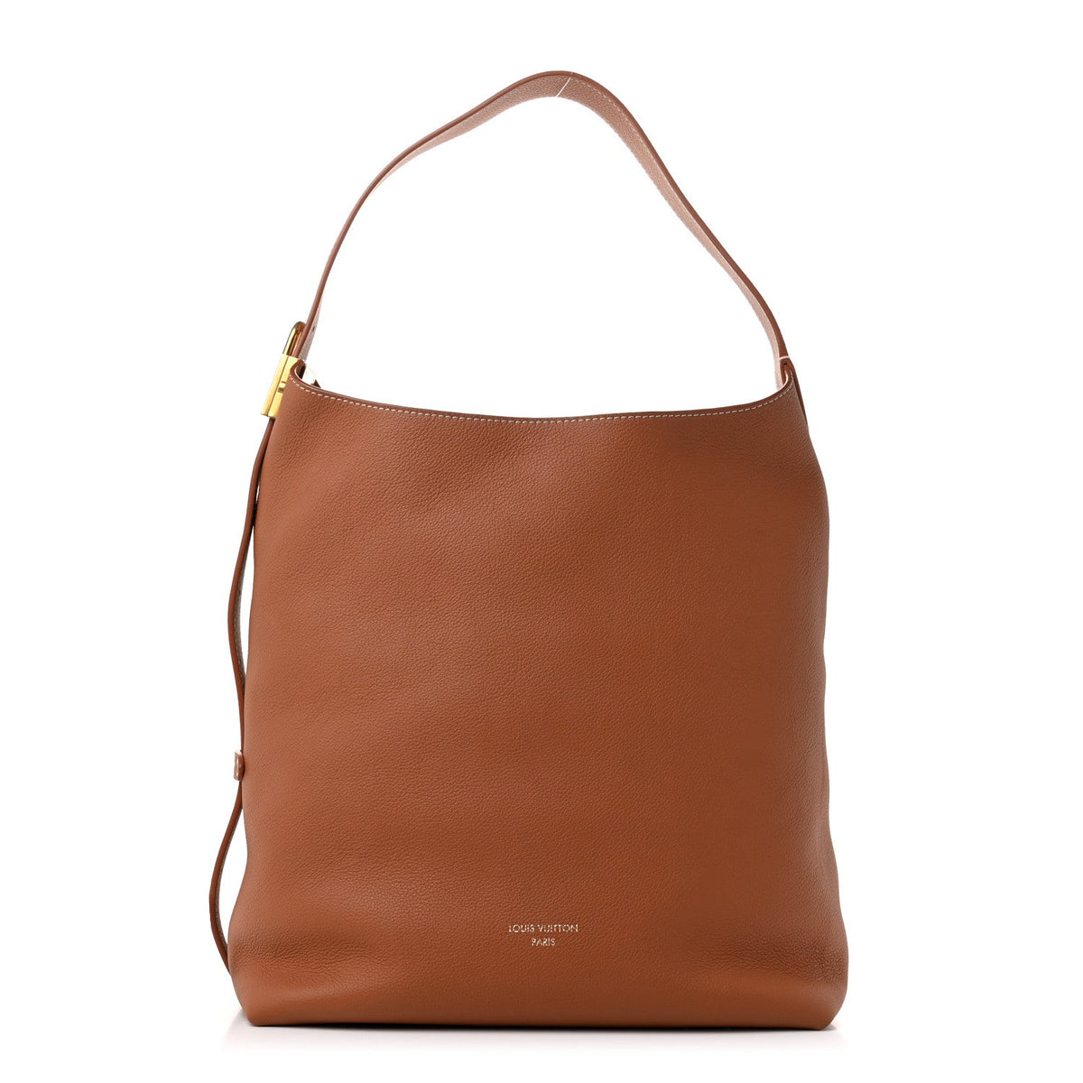 Grained Calfskin Low Key Hobo MM Cognac