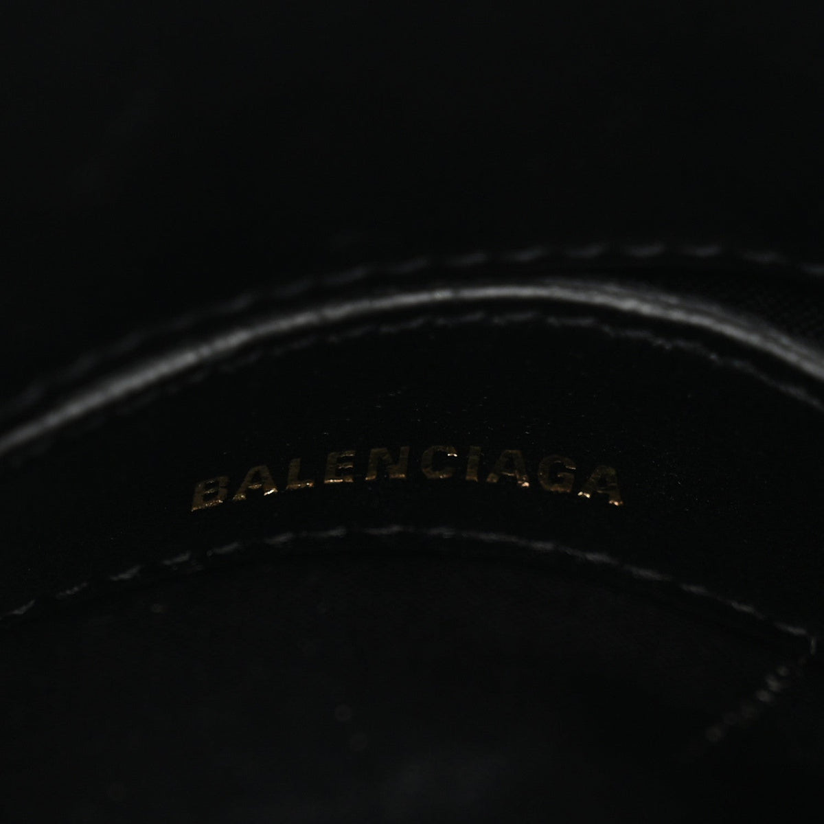 Metallic Calfskin Logo Crocodile Embossed XXS Ville Top Handle Bag Gold Black