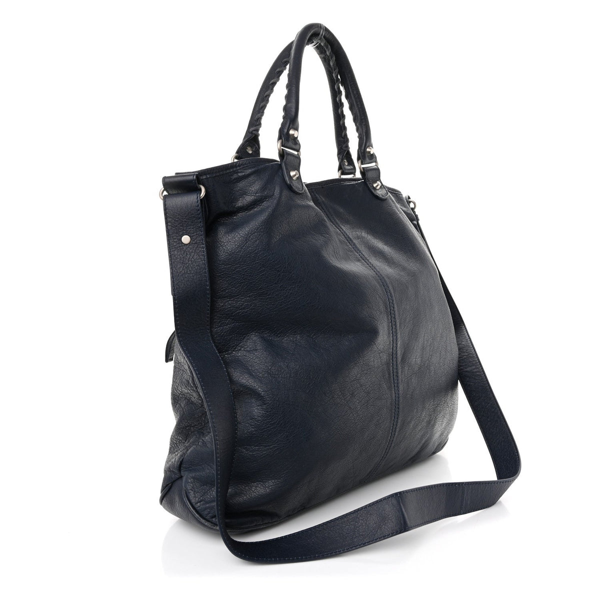 Agneau Classic Silver Hardware Hexagon Bleu Mineral