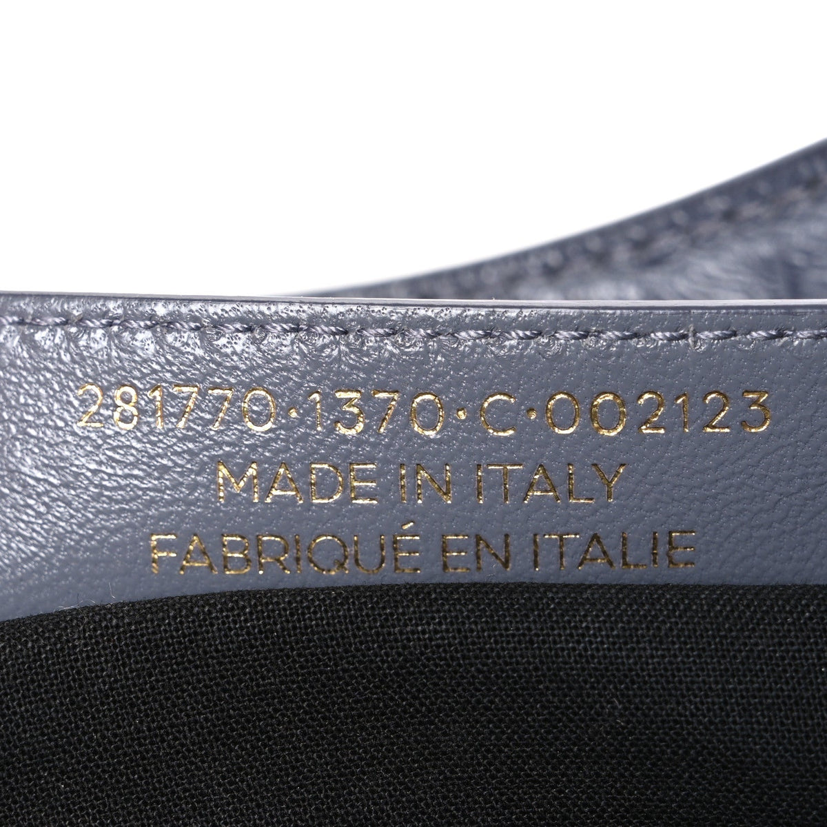 Calfskin Crocodile Embossed Giant 12 Gold Hardware City Gris Beton