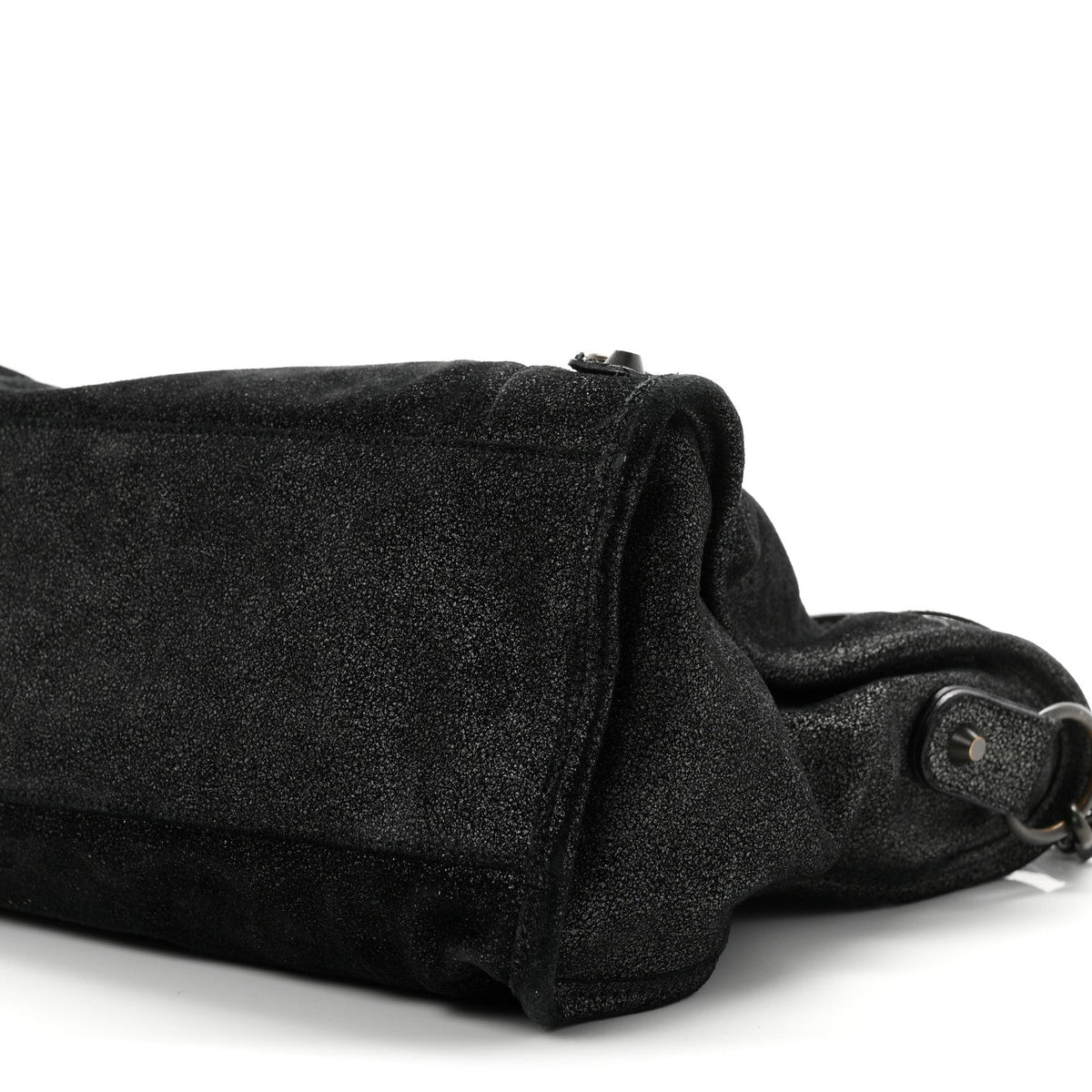 Metallic Craquele Calfskin Classic Hardware City Black