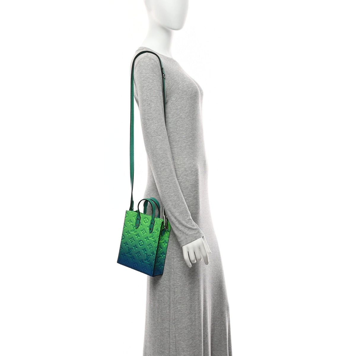 Taurillon Illusion Sac Plat XS Bleu Vert