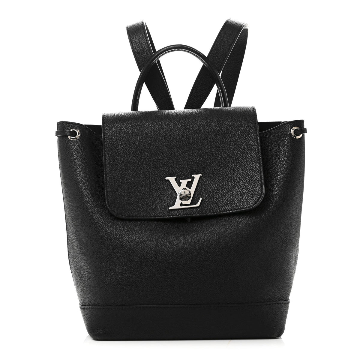 Calfskin Lockme Backpack Black