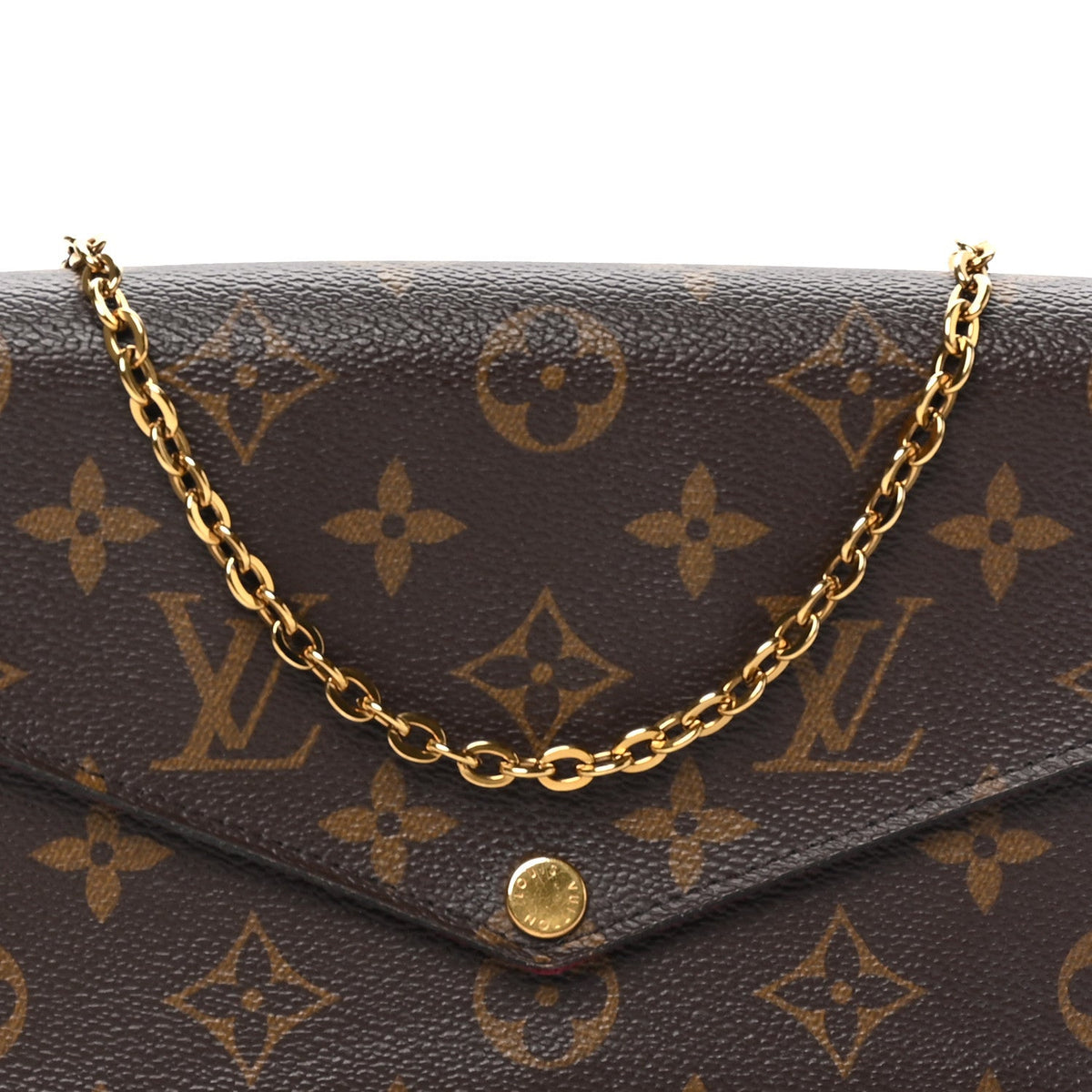 Monogram Pochette Felicie Chain Wallet Fuchsia