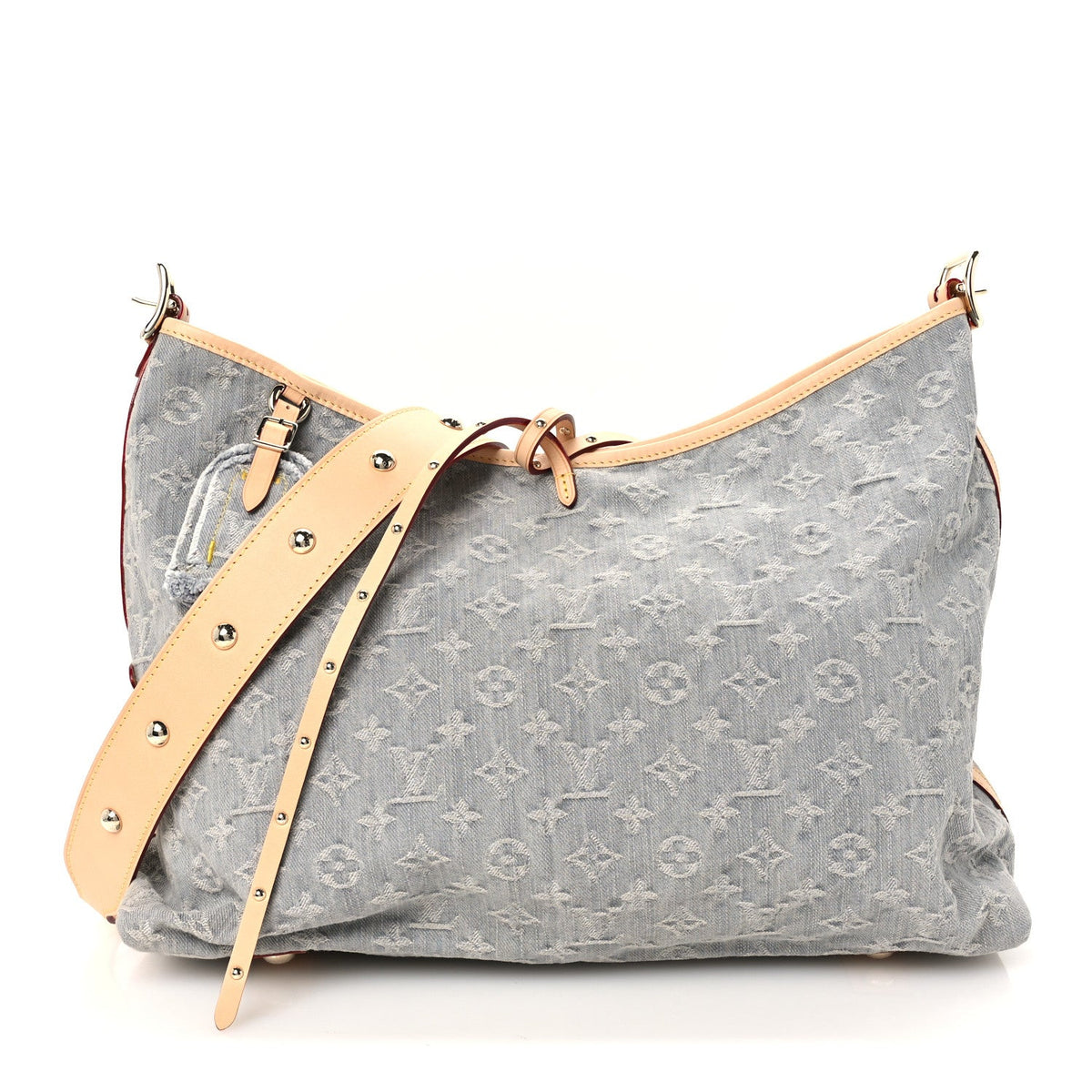 Monogram Denim CarryAll MM Washed Grey