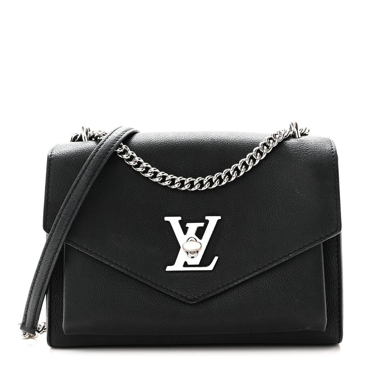 Soft Calfskin Mylockme Chain Bag BB  Black
