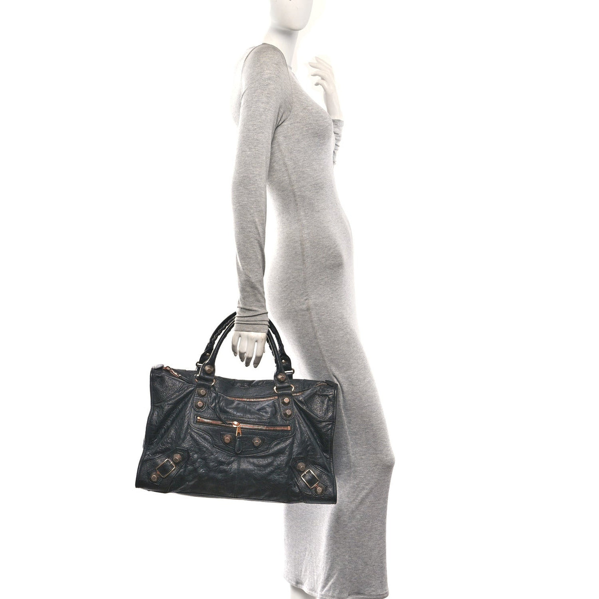 Agneau Giant 21 Rose Gold Hardware Work Black