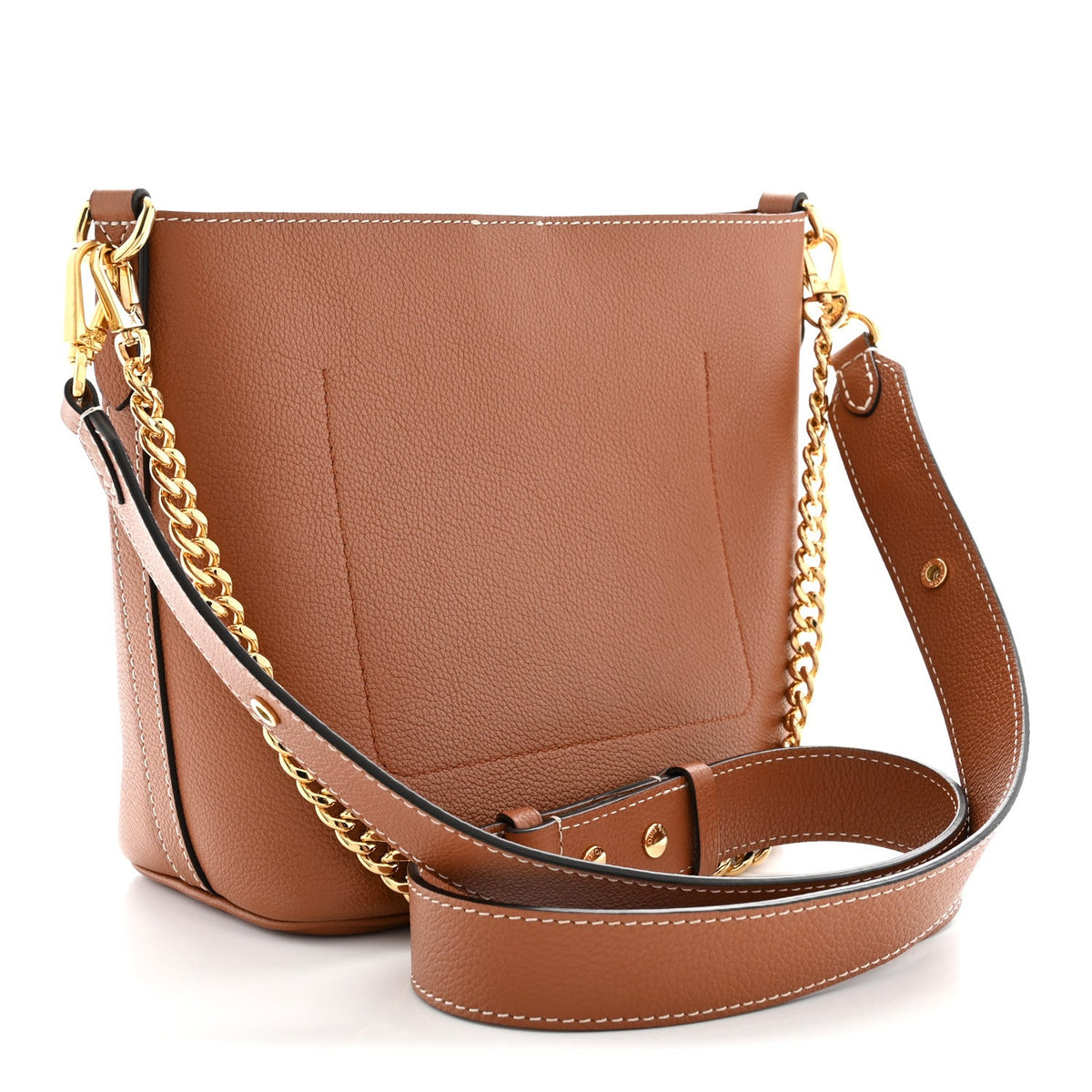 Calfskin Lock and Walk Bucket Cognac