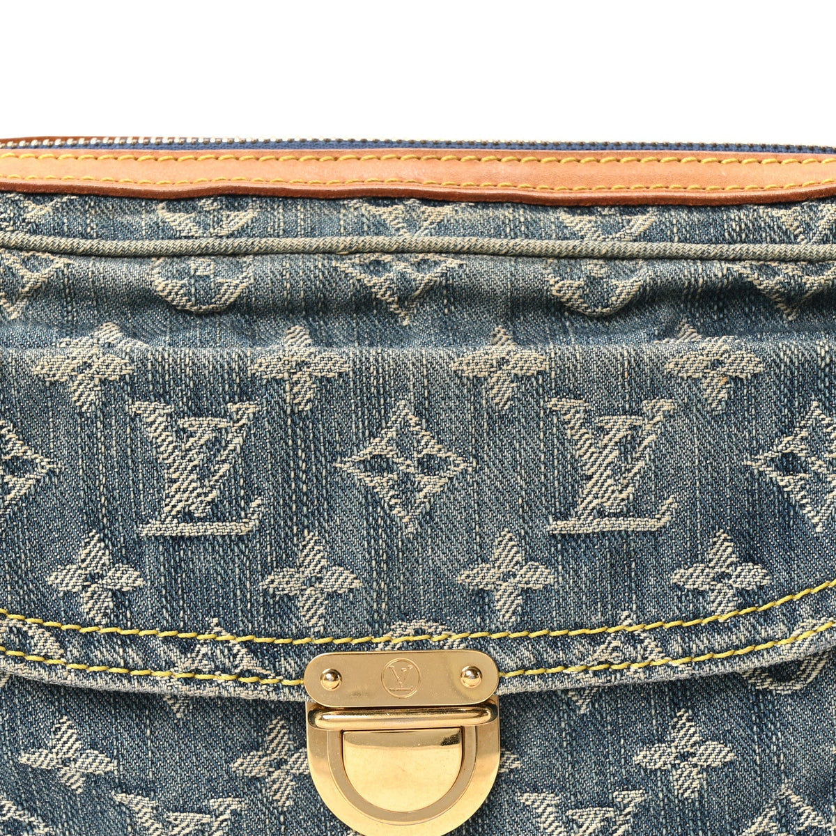 Monogram Denim Bum Bag Blue