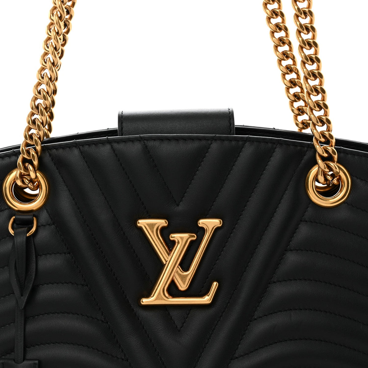 Calfskin New Wave Chain Tote Black