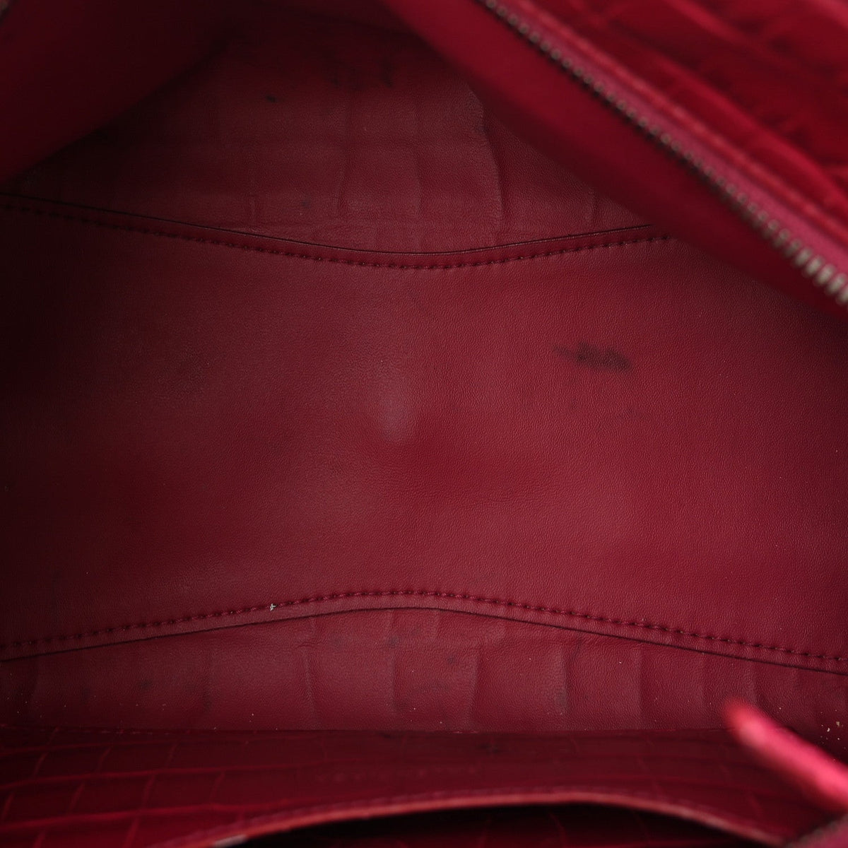Calfskin Crocodile Embossed Neo Classic Silver Hardware S City Raspberry