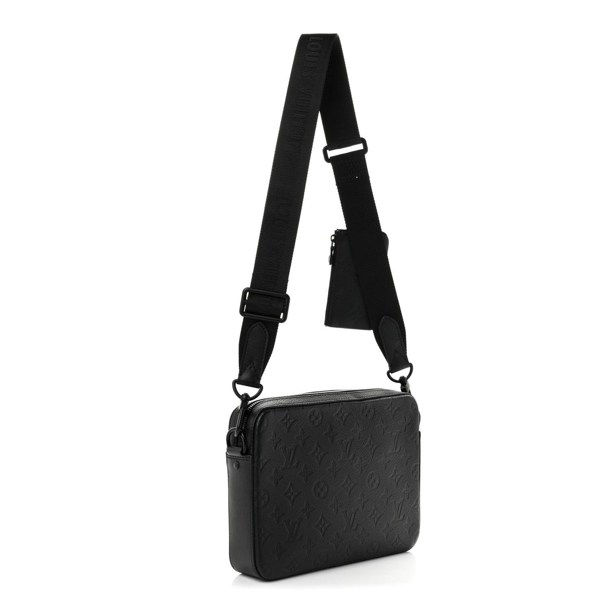Calfskin Monogram Shadow Trio Messenger Black
