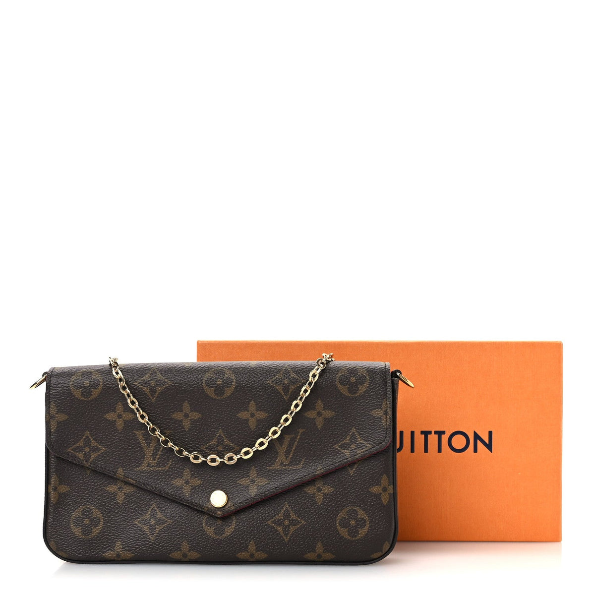 Monogram Pochette Felicie Chain Wallet Fuchsia