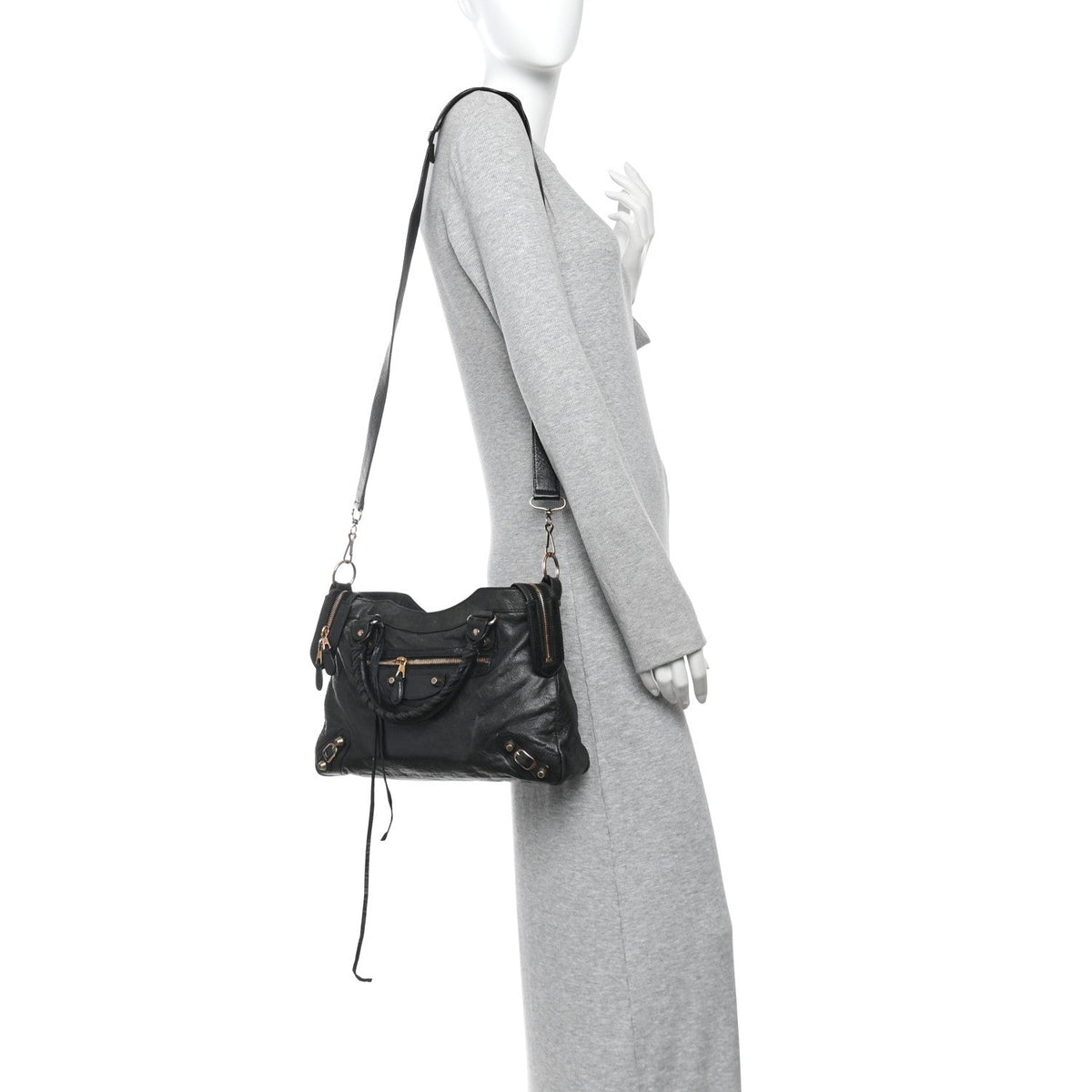Agneau Giant 12 Rose Gold Hardware Town Black