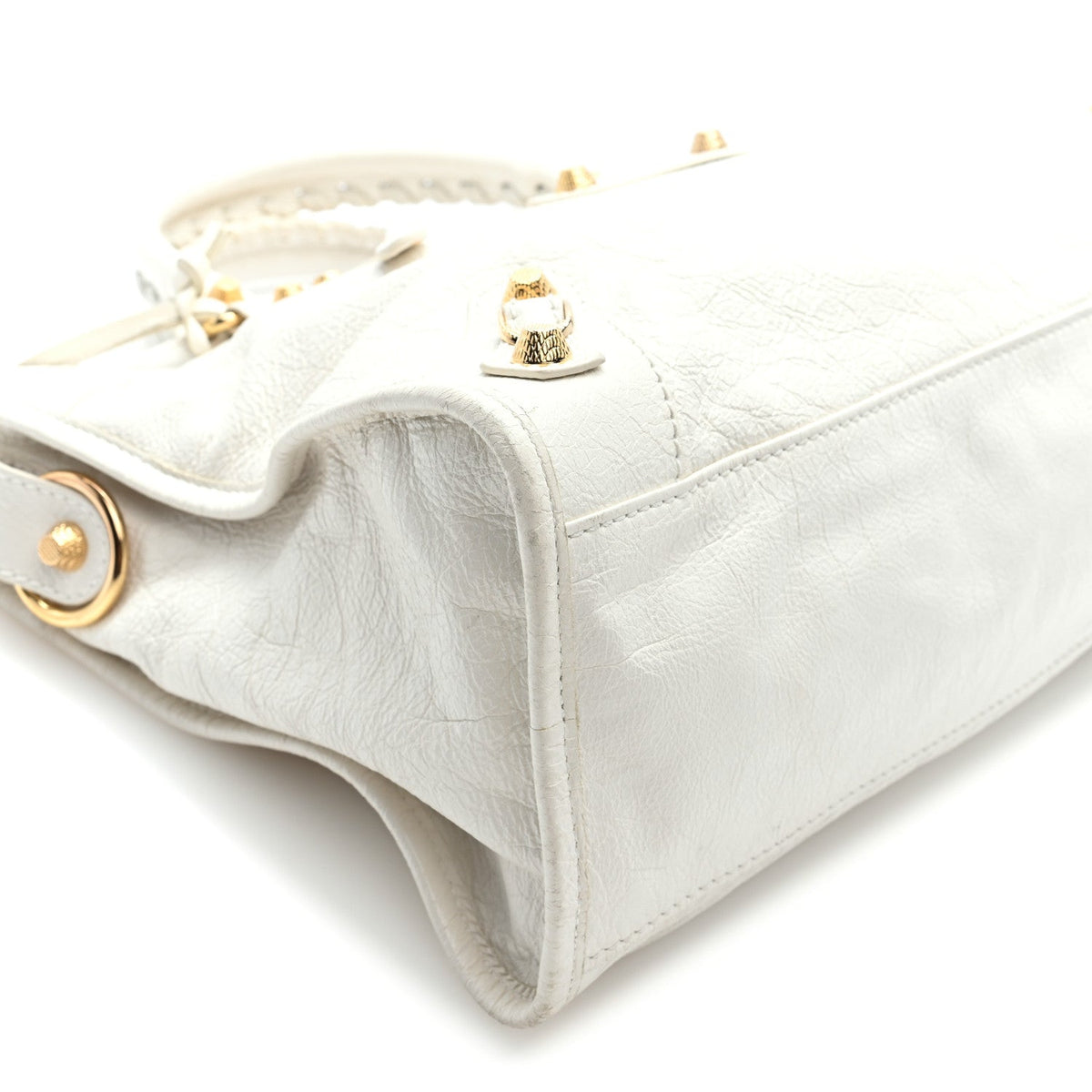Agneau Giant 12 Gold Hardware City Blanc Creme Light Craie