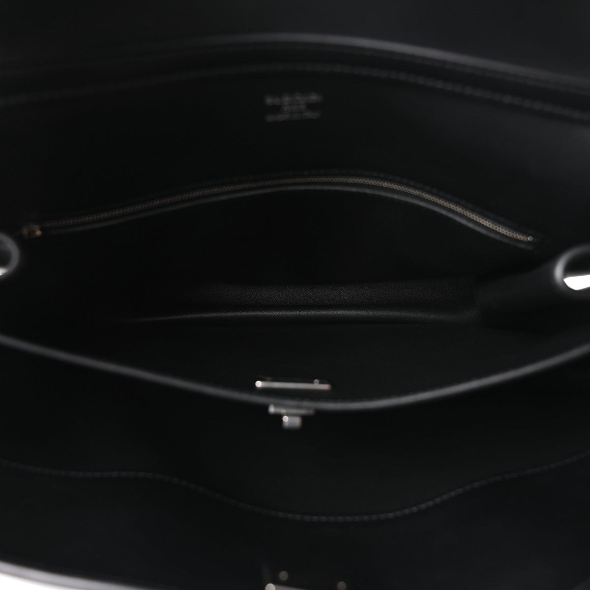 Natural Smooth Calfskin Medium Rodeo Top Handle Handbag Black